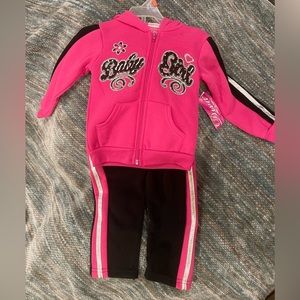 2 piece Sweatshirt with hoodie and Sweatpants. 2T